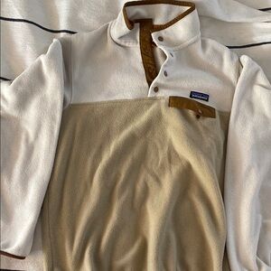 Patagonia Synchilla Cream and Tan Snap-T Fleece Pullover